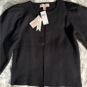 Philosophy Republic Clothing Open Front Cardigan Black Long Sleeve Sz S/P NWT